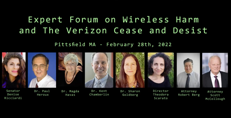 Pittsfield, MA Expert Forum on Cell Tower Radiation and the Verizon Cell Tower Cease and Desist Vote by The Board of Health